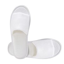 Open Toe Cotton Waffle Slippers